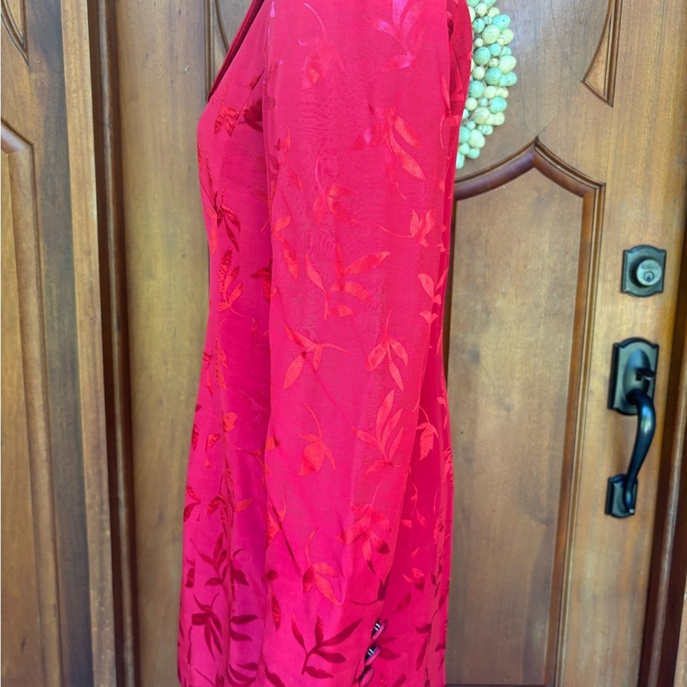 Red Hugo Buscati long floral print jacket - Picture 3 of 9
